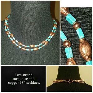 Turquoise and copper necklace